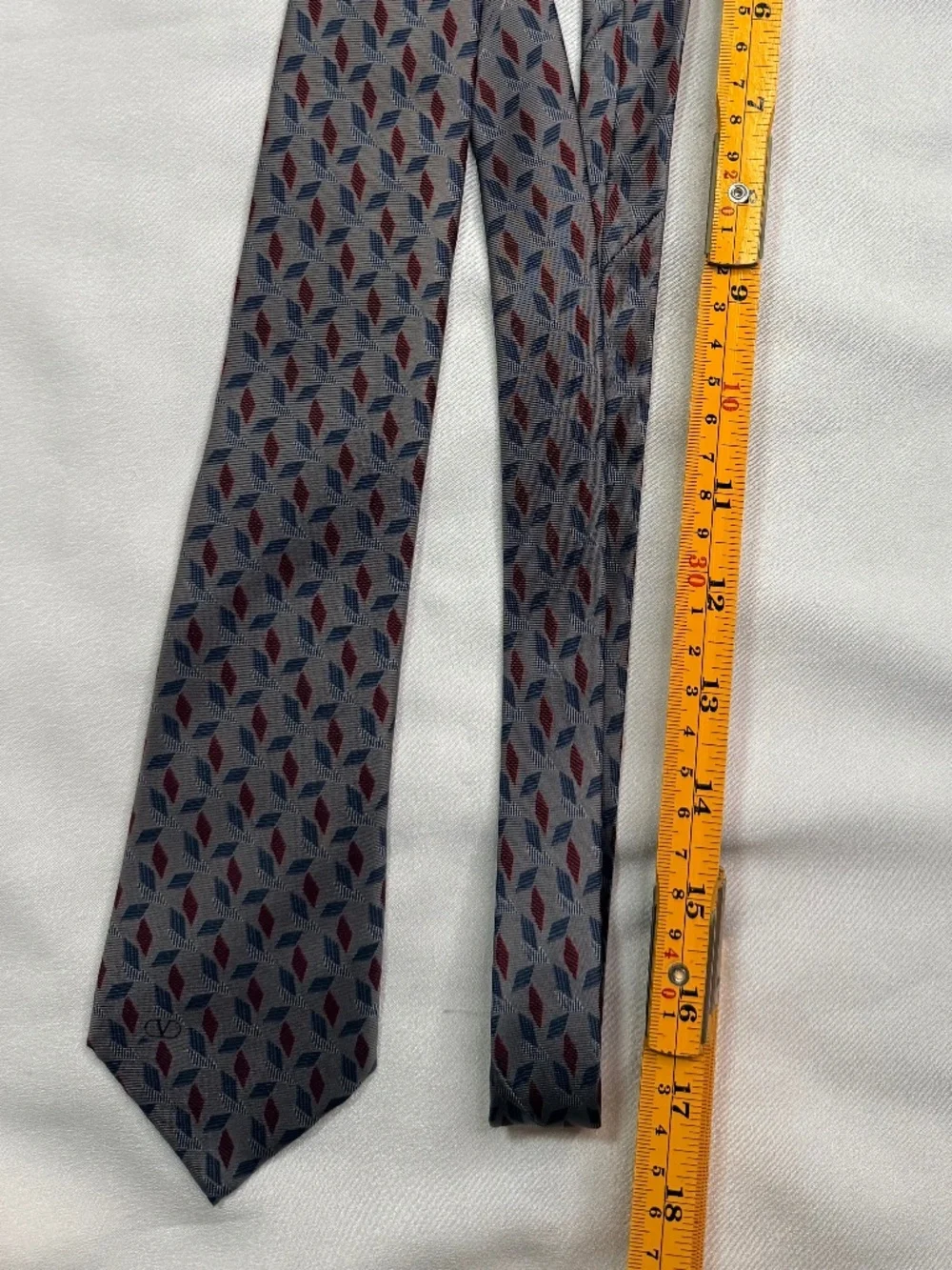 Valentino Garavani Vintage 100% Silk Geometric Tie Handmade in Italy
